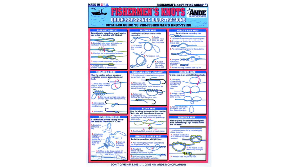 Tightlines Fisherman Knot Tying Charts Up To Off Free Shipping