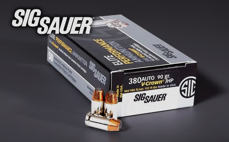SIG SAUER V-Crown .380 ACP 90 Gr JHP Ammo, 50 Rounds