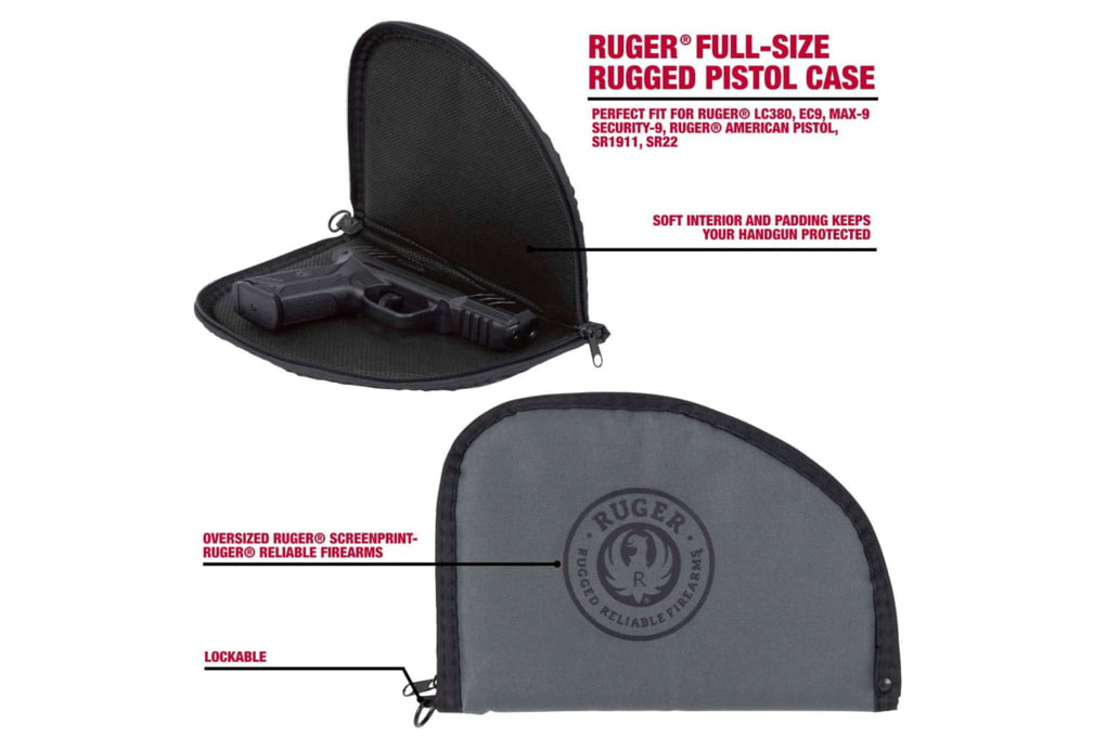 Allen Ruger Full-Size Polyester Pistol Case w/Lock-img-3