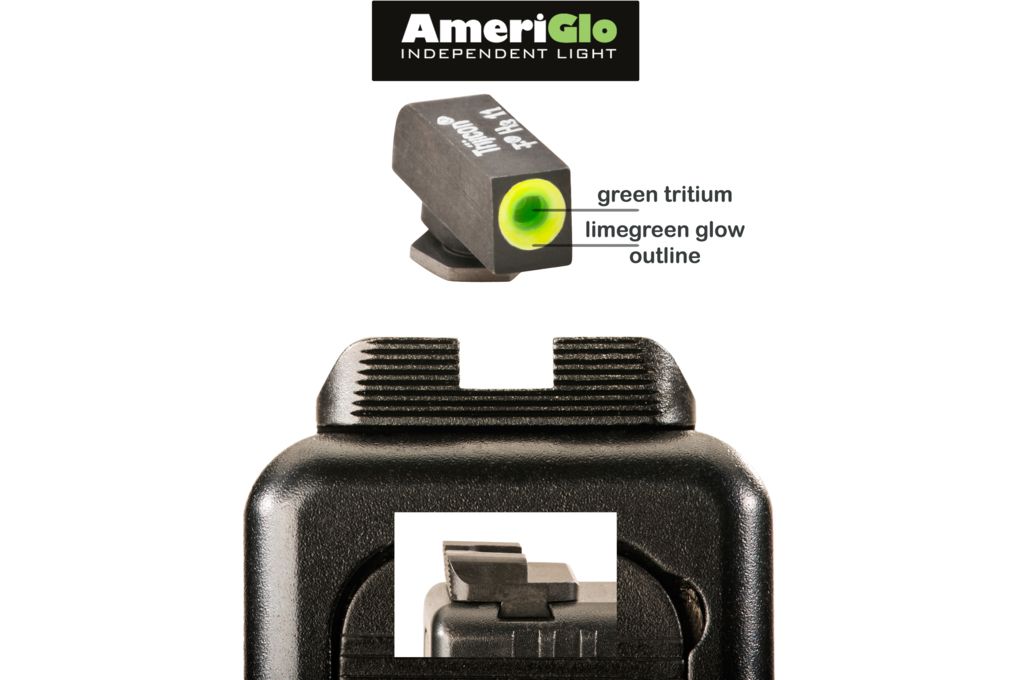Ameriglo Protector For Glock Sight Set, Green-Blac-img-1