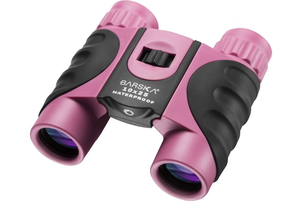 Barska 10x25 Waterproof Roof Prism Binoculars,Pink-img-0