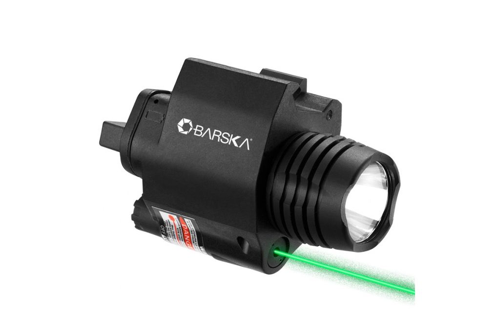 Barska Laser LED Weapon Flashlight, CR123A, Green,-img-0