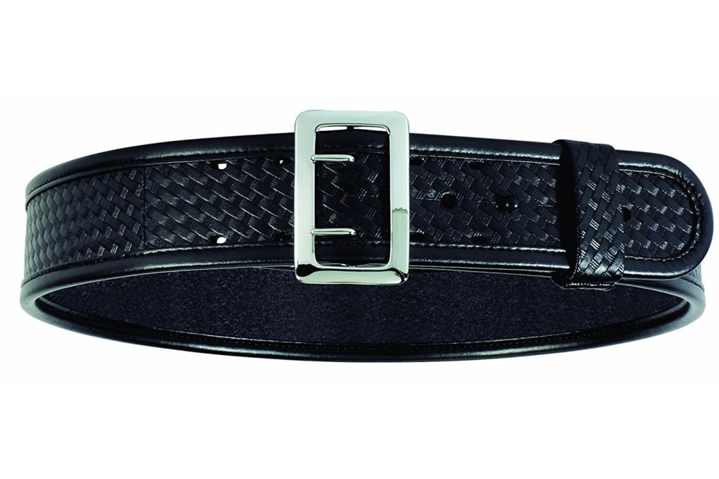 Bianchi Model 7960 Sam Browne Duty Belt w/ Chrome Buckle, Basket Black-img-0