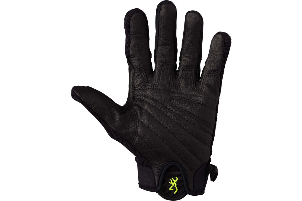 Browning Ace Shooting Gloves, Black/Volt, L, 30702-img-1