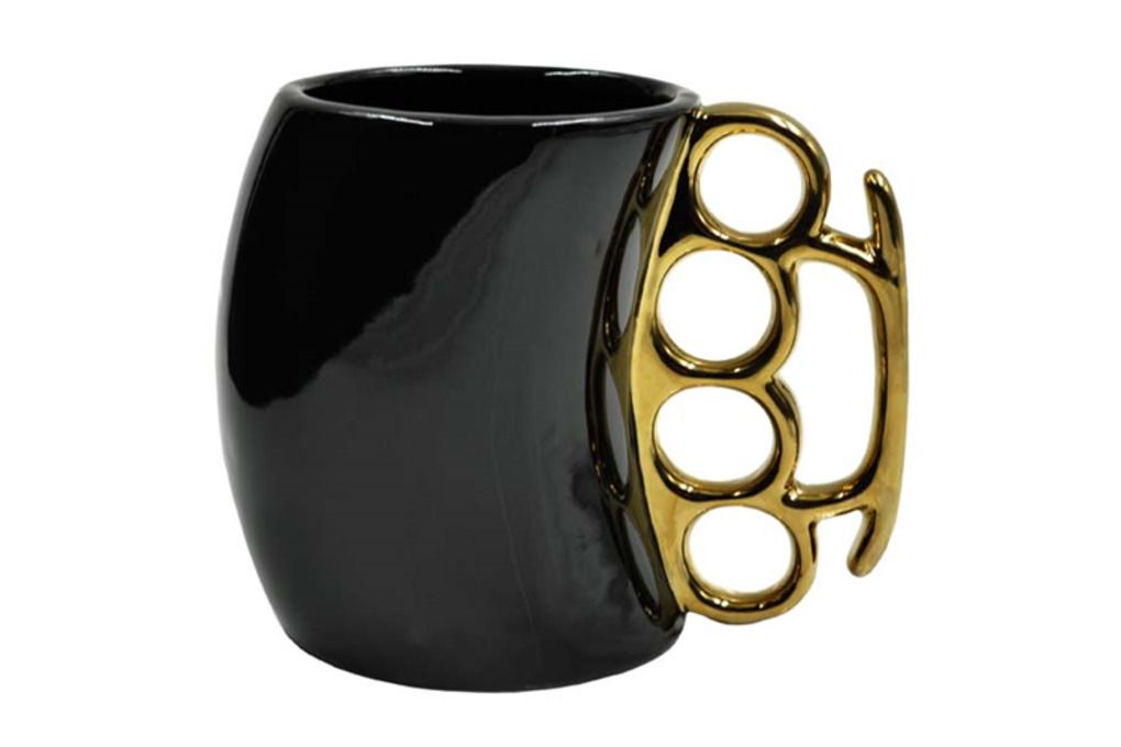Campco Brass Knuckles Mug, Black/Gold, Ceramic, CBGM1026-img-0