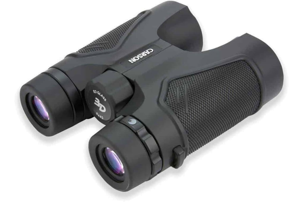 Carson 3D 8x42mm Roof Prism Binoculars, Matte, Bla-img-1