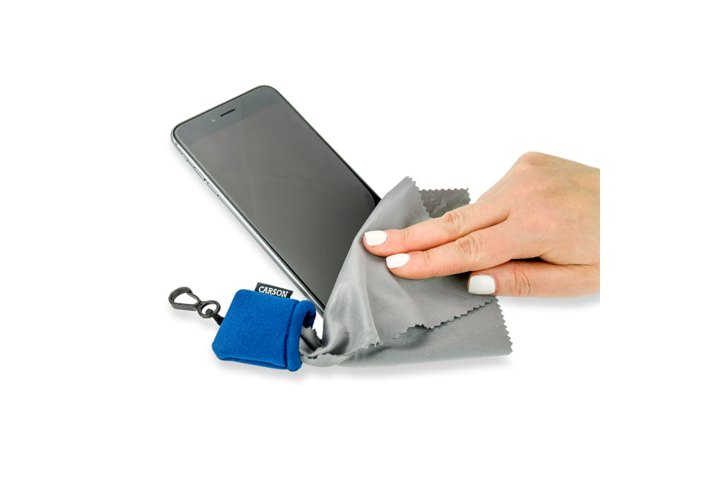 Carson Stuff-It Lens Cleaner, Cloth & Pouch, Blue,-img-3