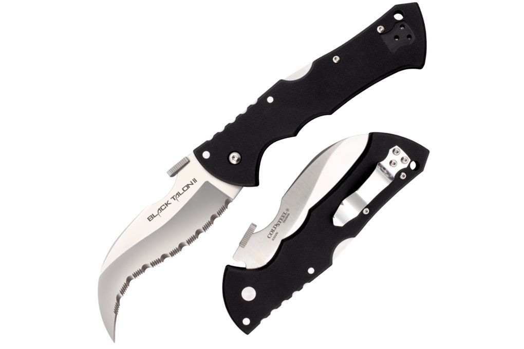 Cold Steel Black Talon II Knife, 4in Serrated Blad-img-0