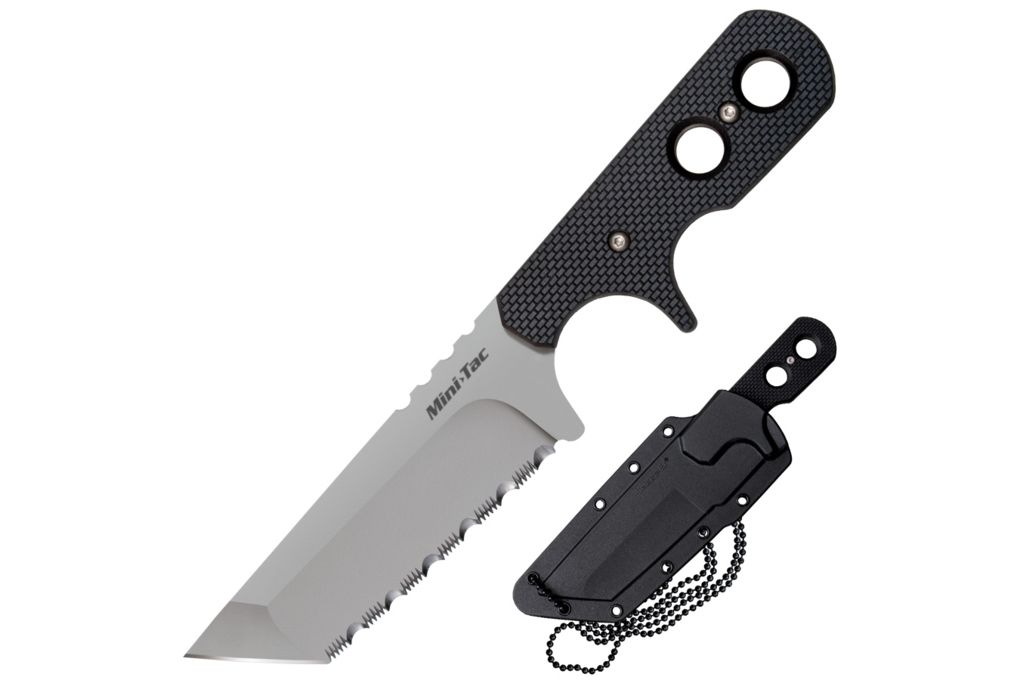 Cold Steel Mini Tac 6.5in Tanto Fixed Blade Neck K-img-1