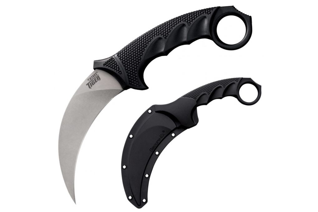 Cold Steel Tiger AUS 8A Knife, Black/Silver, 8 3/4-img-1