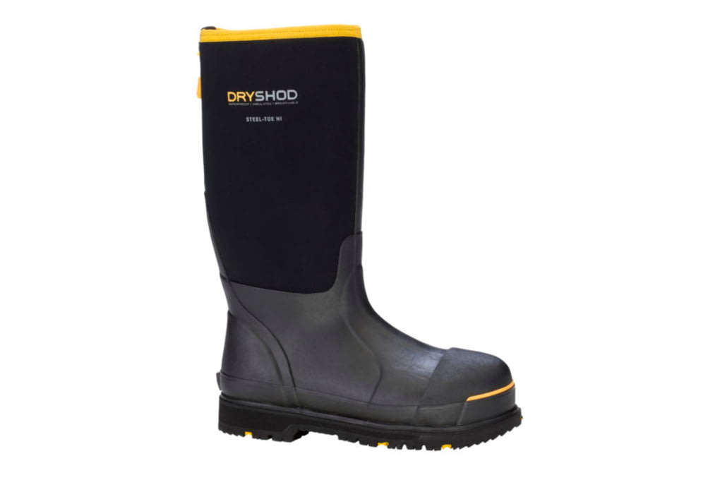 Dryshod Steel-Toe Hi Protective Work Boot, Black/Y-img-0