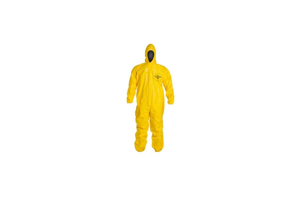 DuPont Tychem QC Yellow 3XL Coveralls with Standar-img-0