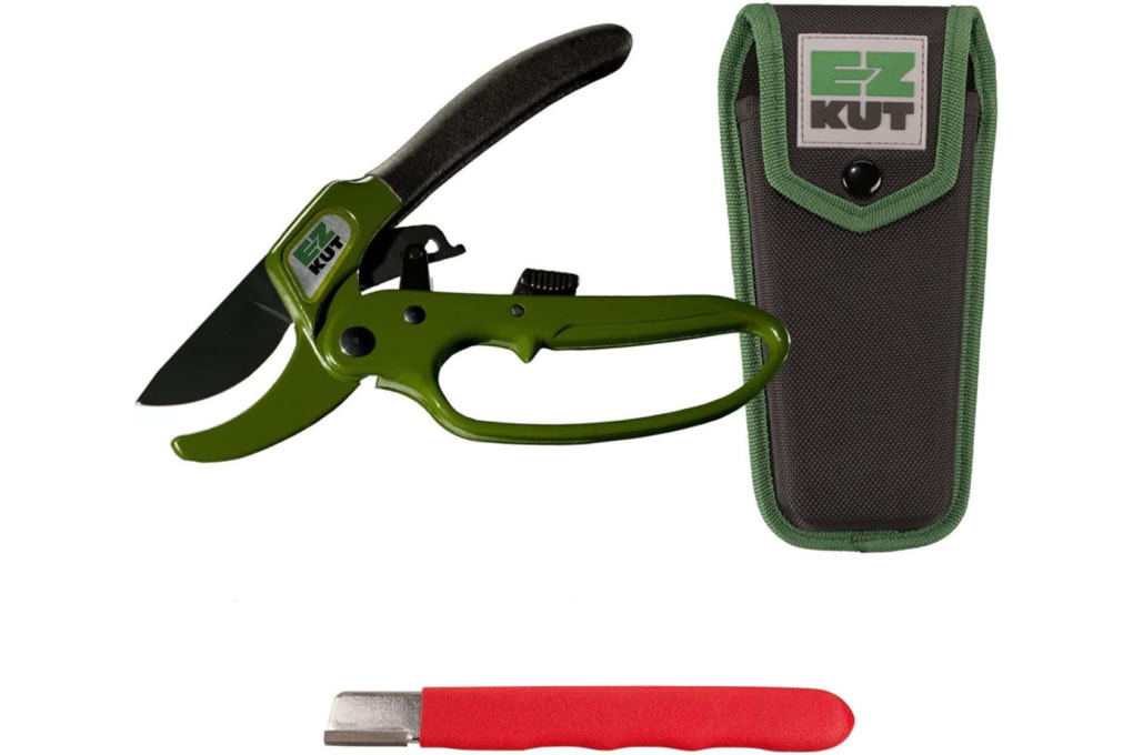 EZ Kut Pruner Sheath Sharpener Combo, Green and Bl-img-0