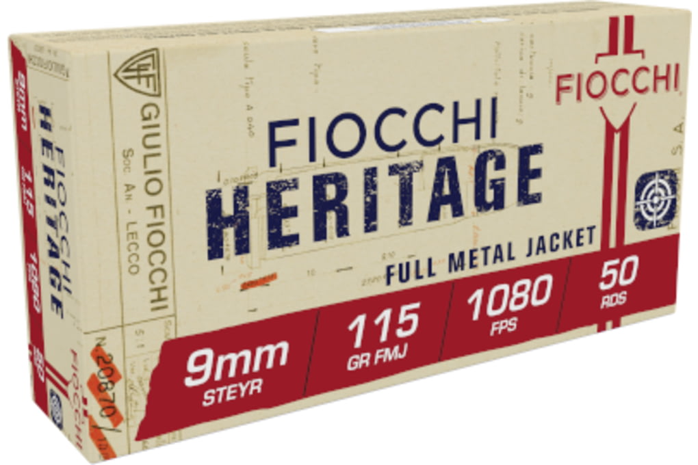 Fiocchi Heritage 8mm Steyr 115 Grain FMJ Brass Cas-img-0
