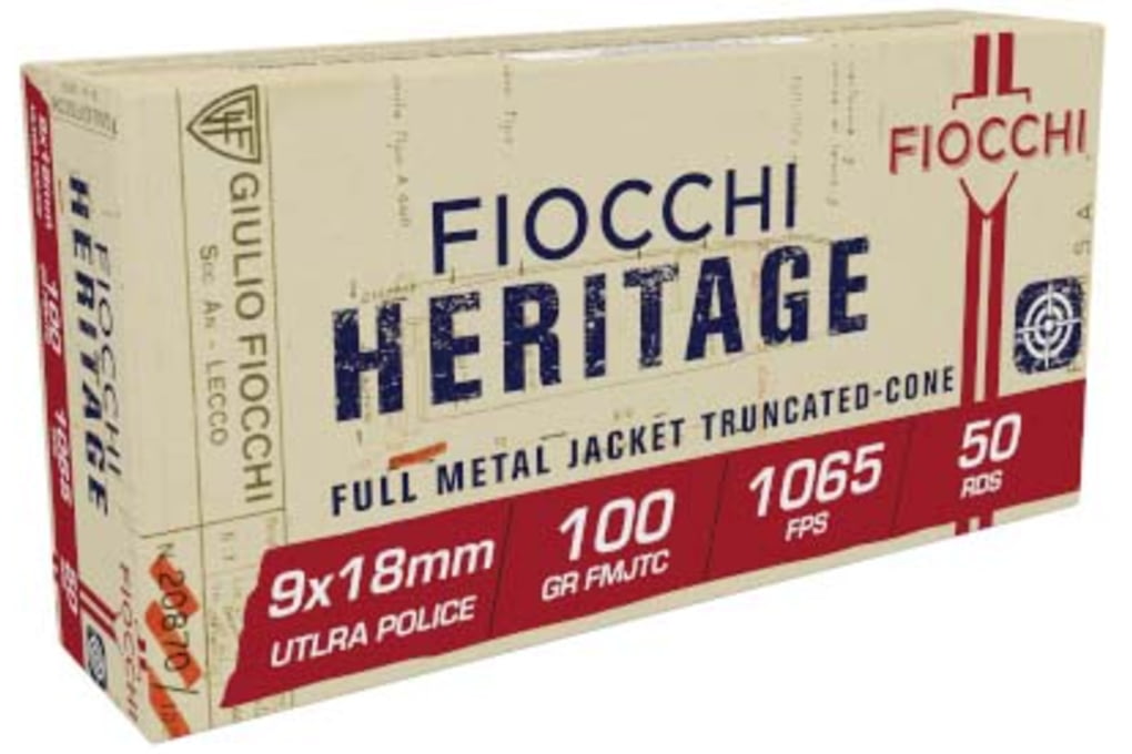 Fiocchi Heritage 9x18 Ultra 100 Grain FMJ Brass Ca-img-0