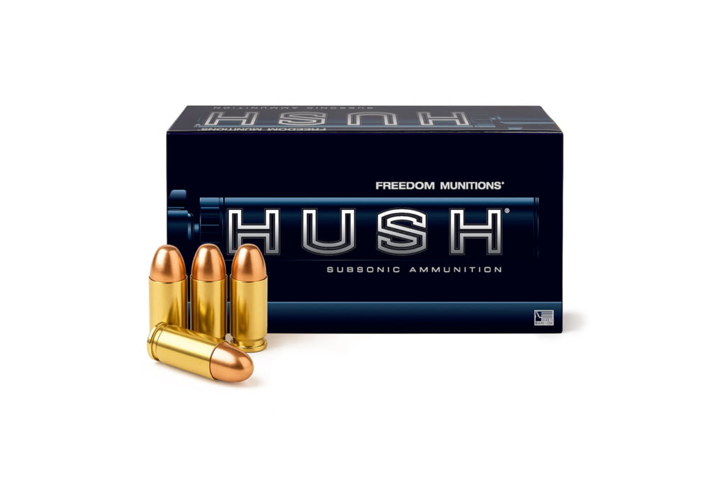 Freedom Munitions HUSH Subsonic 9mm Luger 165 Grain Round Nose Brass Pistol-img-0
