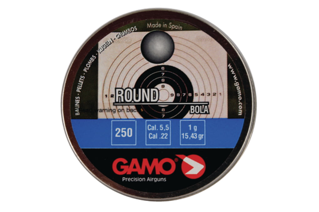 Gamo .22 Caliber Roundball Pellets, 250 Tin, 63203-img-0
