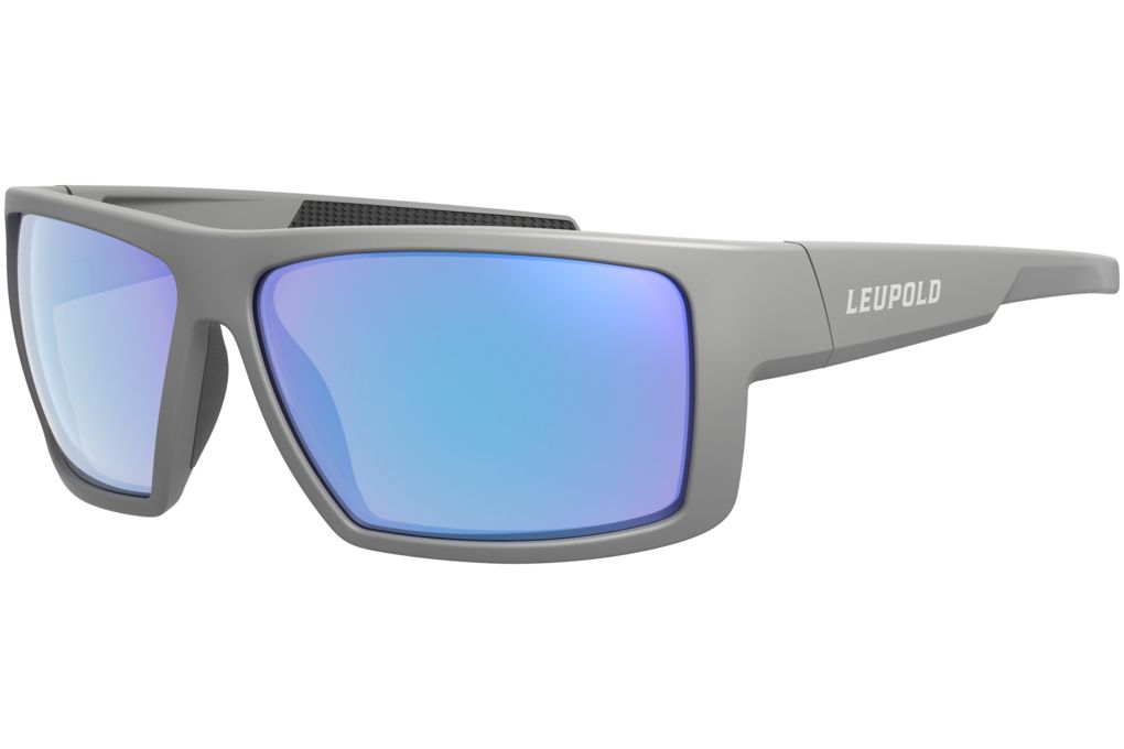 Leupold Switchback Sunglasses, Matte Grey Frame, Square Blue Mirror Lens-img-0