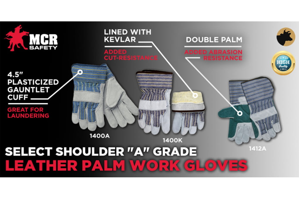 MCR Safety A Shoulder Leather Palm Work Gloves, 2.-img-1