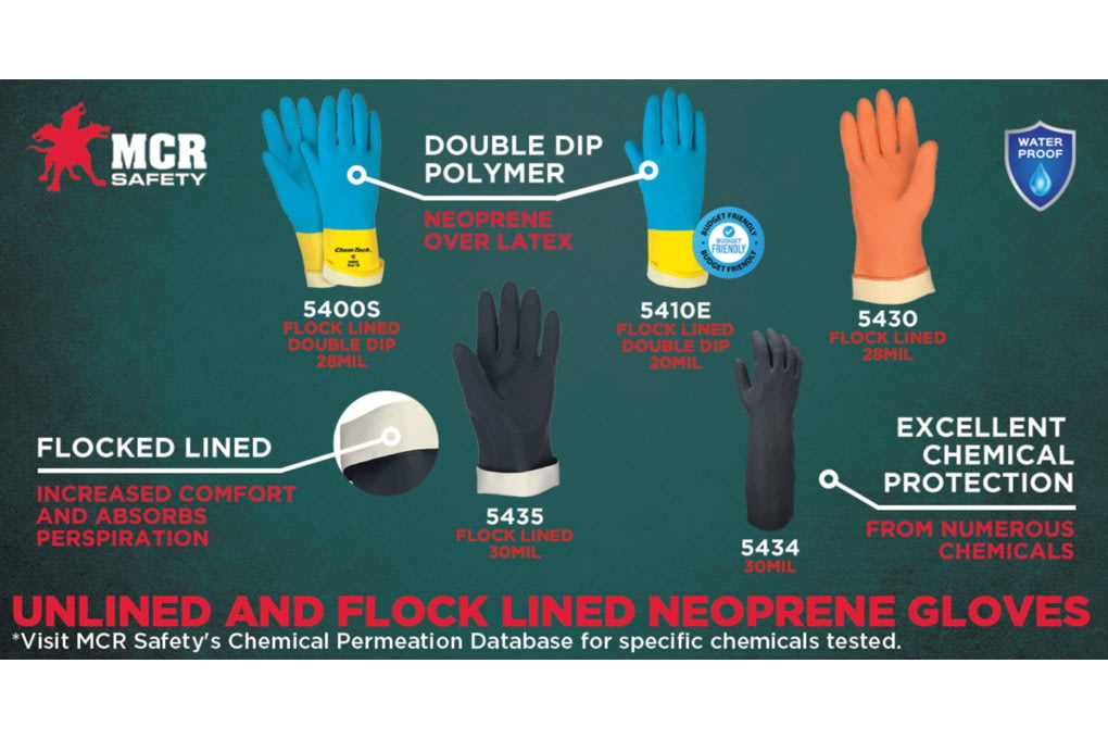 MCR Safety Neoprene Work Gloves, Flock Lined, 30 m-img-2