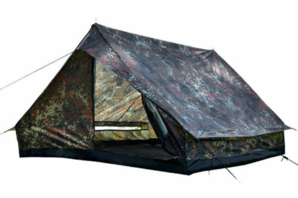 MIL-TEC Mini-Pack Tent, 2 Person, Flecktarn Camo, -img-0