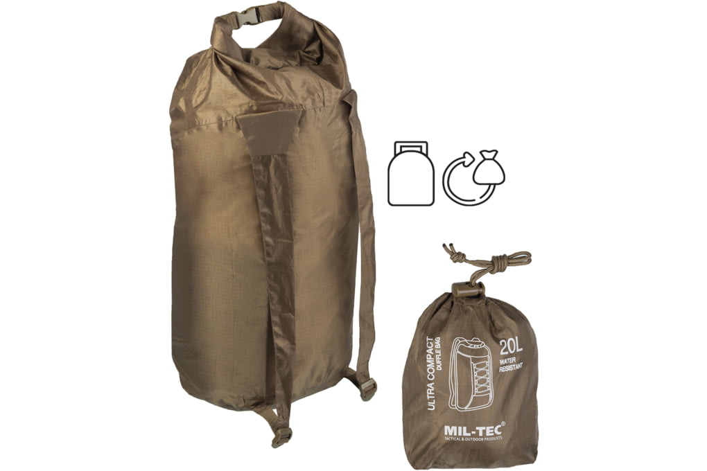 MIL-TEC Ultra Compact Duffle Bag, 20L, Dark Coyote-img-1