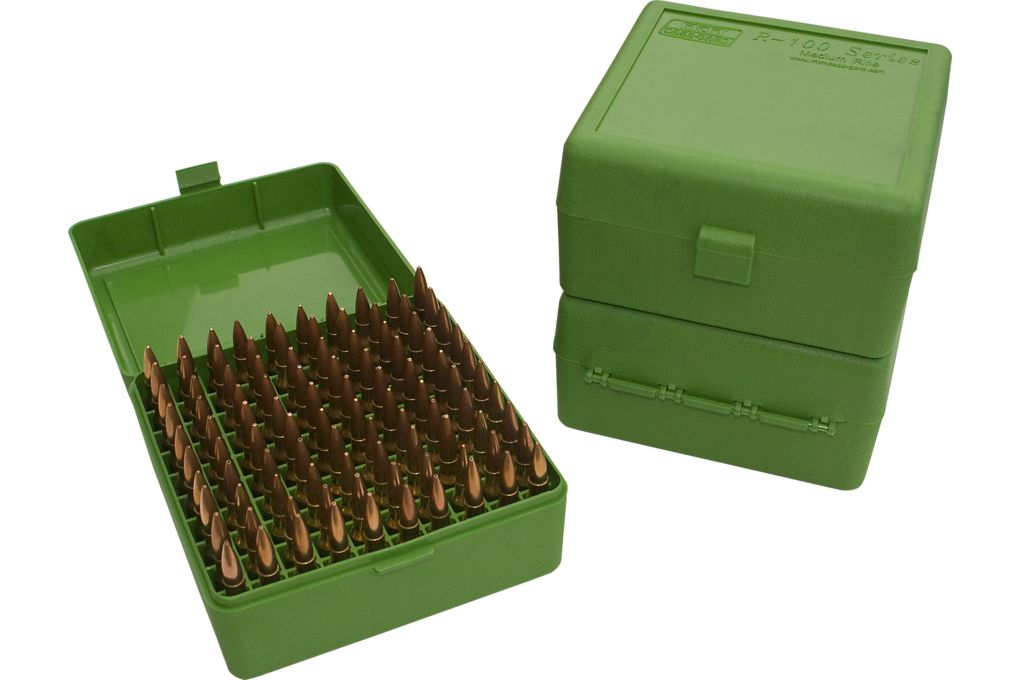 MTM RM-100 Rifle Ammo Box .22-250/.308/.243 Green-img-2