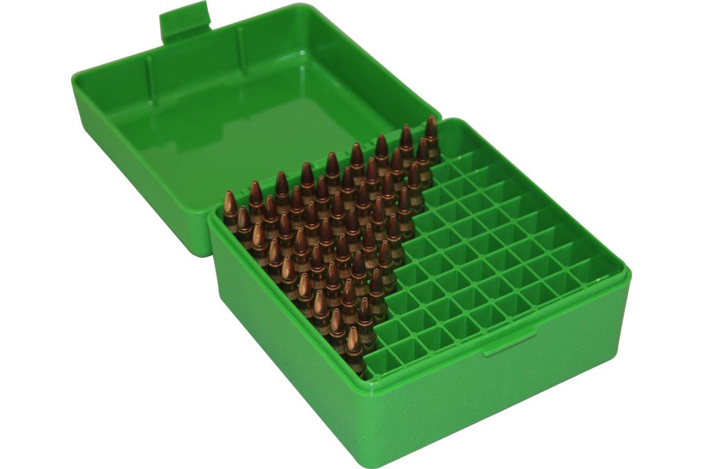 MTM RS-100 Rifle Ammo Box .17 to .222 Magnum Green-img-2