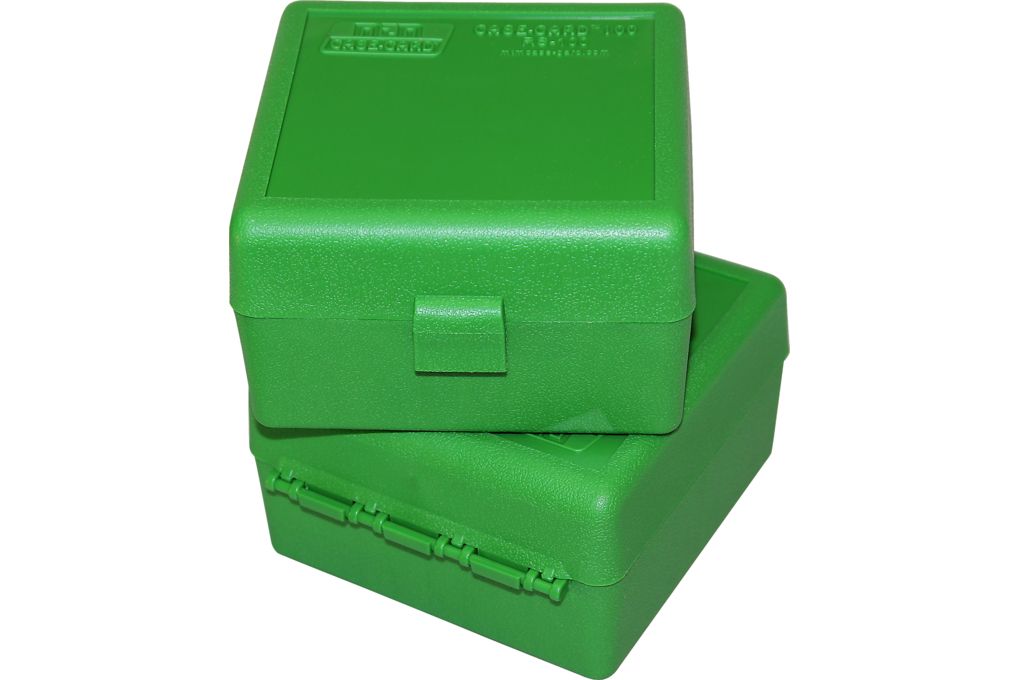 MTM RS-100 Rifle Ammo Box .17 to .222 Magnum Green-img-1