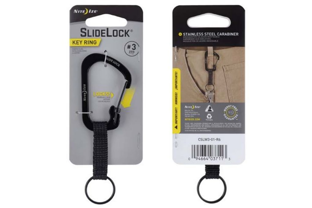 Nite Ize SlideLock Key Ring #3 Black, 3 CSLW3-01-R-img-1