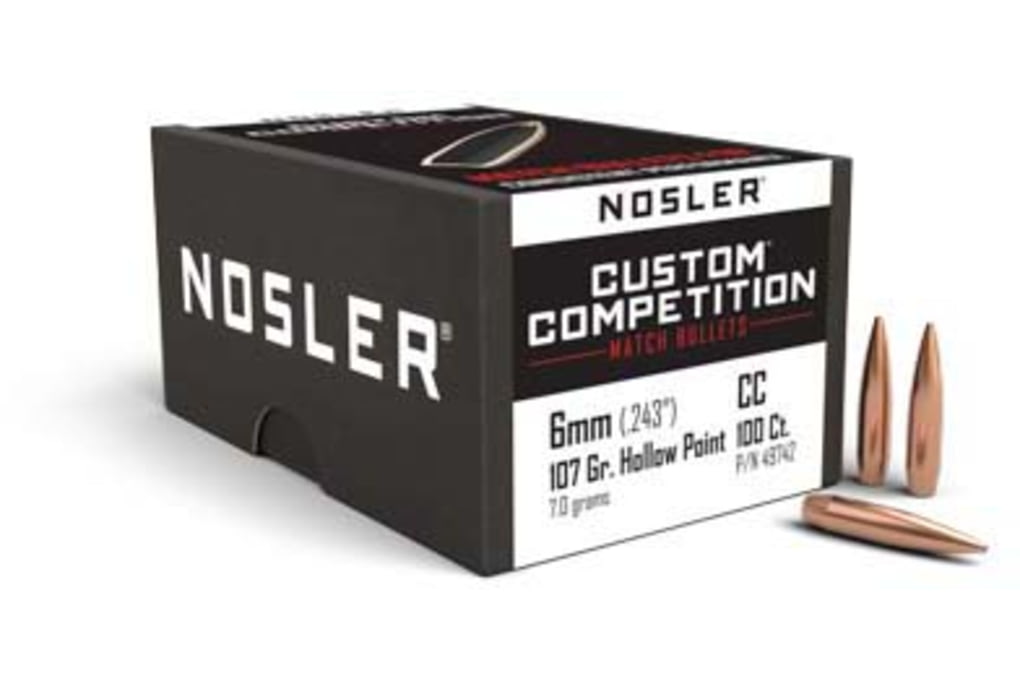 Nosler 49742 Custom Competition 6mm .243 107 GR Ho-img-0