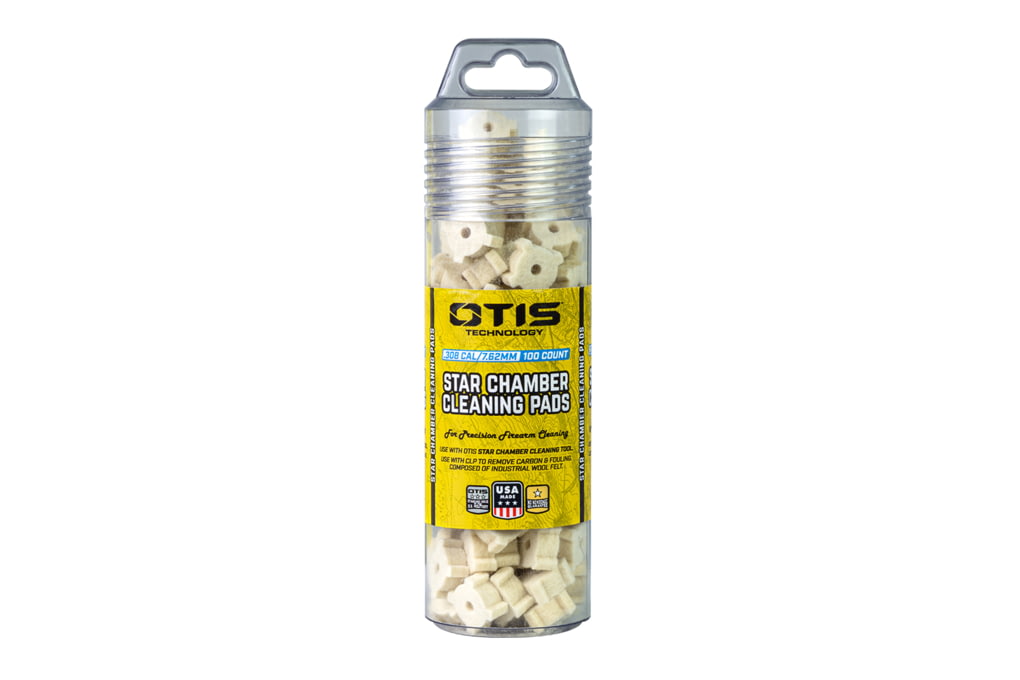 Otis Technology Star Chamber Cleaning Pads w/ Twist Top Container, 7.62MM-img-0