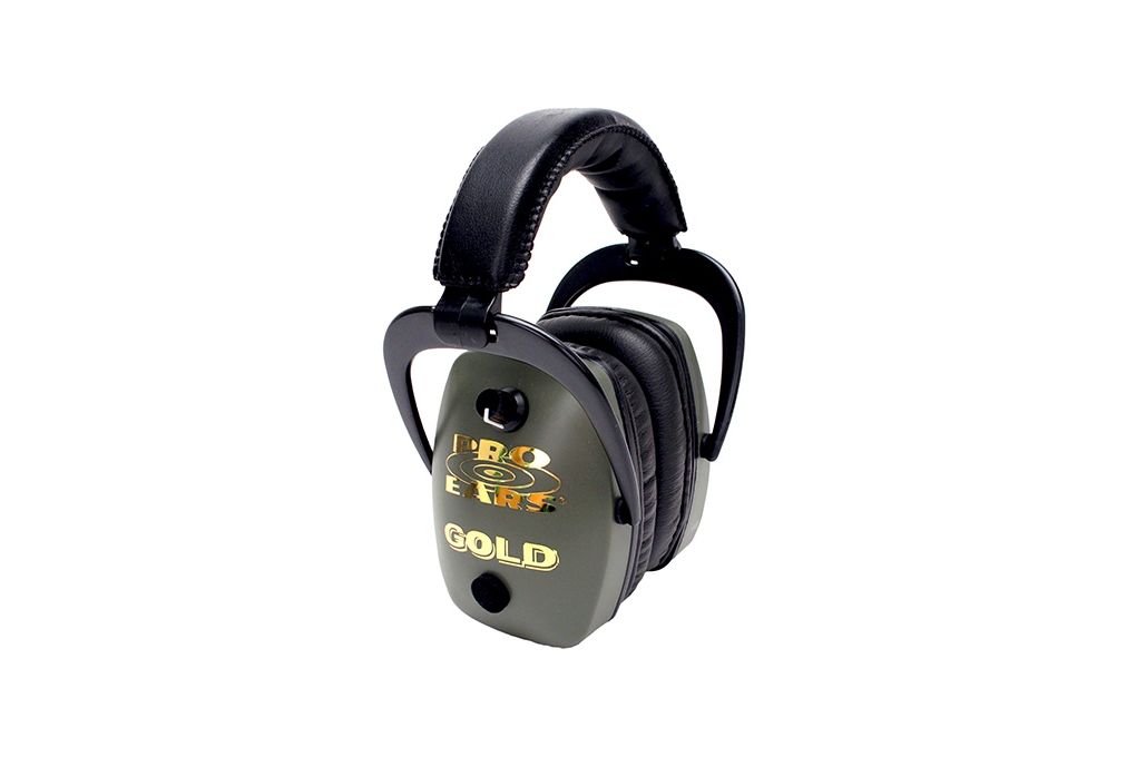 Pro Ears Pro Slim Gold Electronic Earmuffs, Green,-img-0