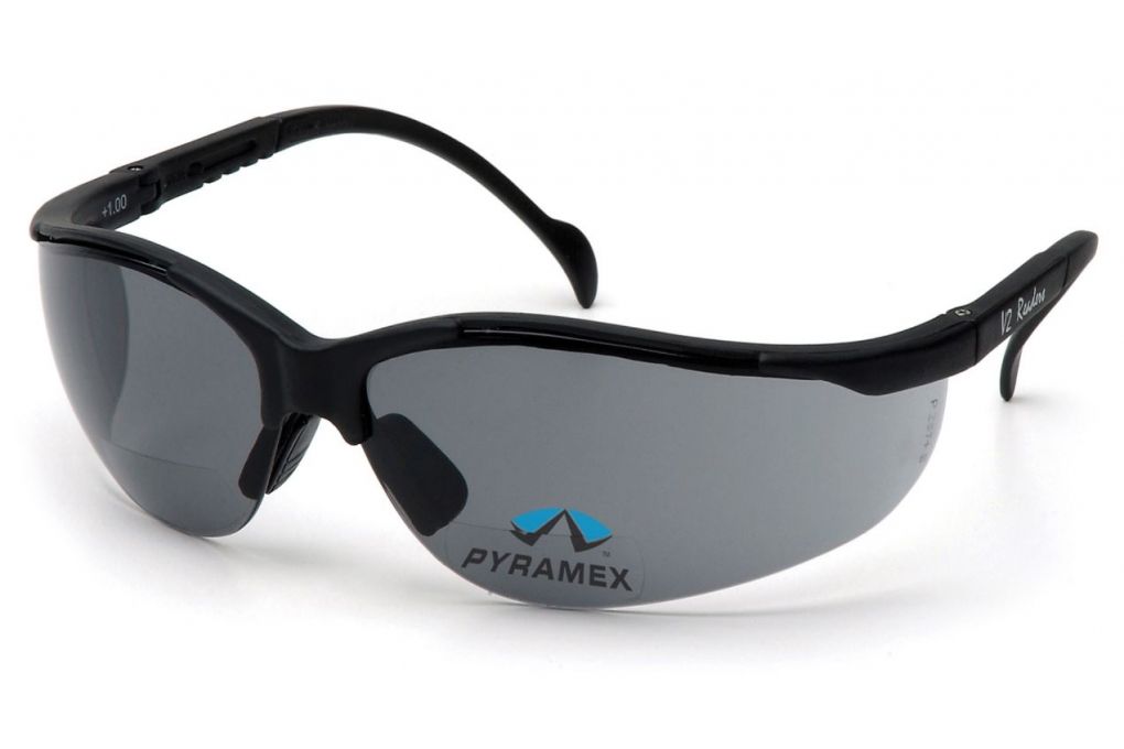 Pyramex V2 Readers Glasses - Gray + 2.5 Lens, Blac-img-0