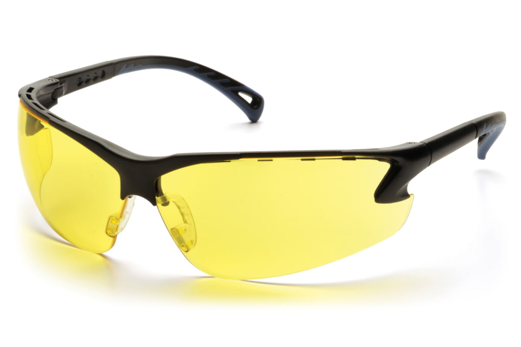 Pyramex Venture 3 Safety Glasses, Black Frame, Amb-img-0