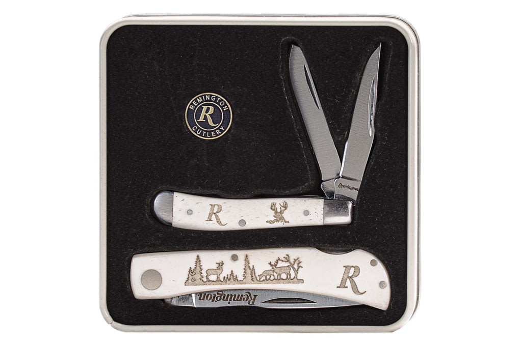 Remington Tin Collector 2-Knife Gift Set, Mule Dee-img-0