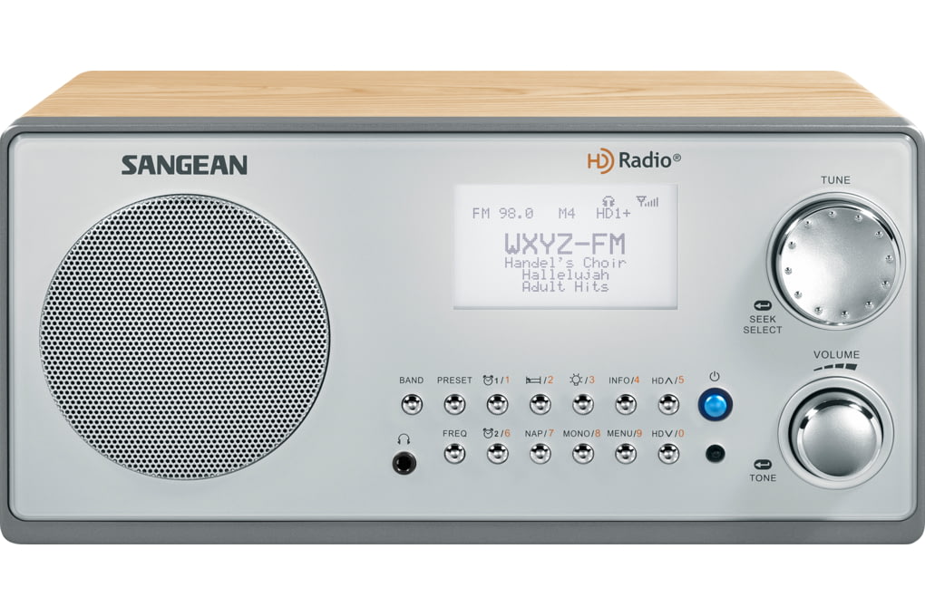 Sangean AM/FM HD Wooden Cabinet Radio, Walnut, Med-img-0