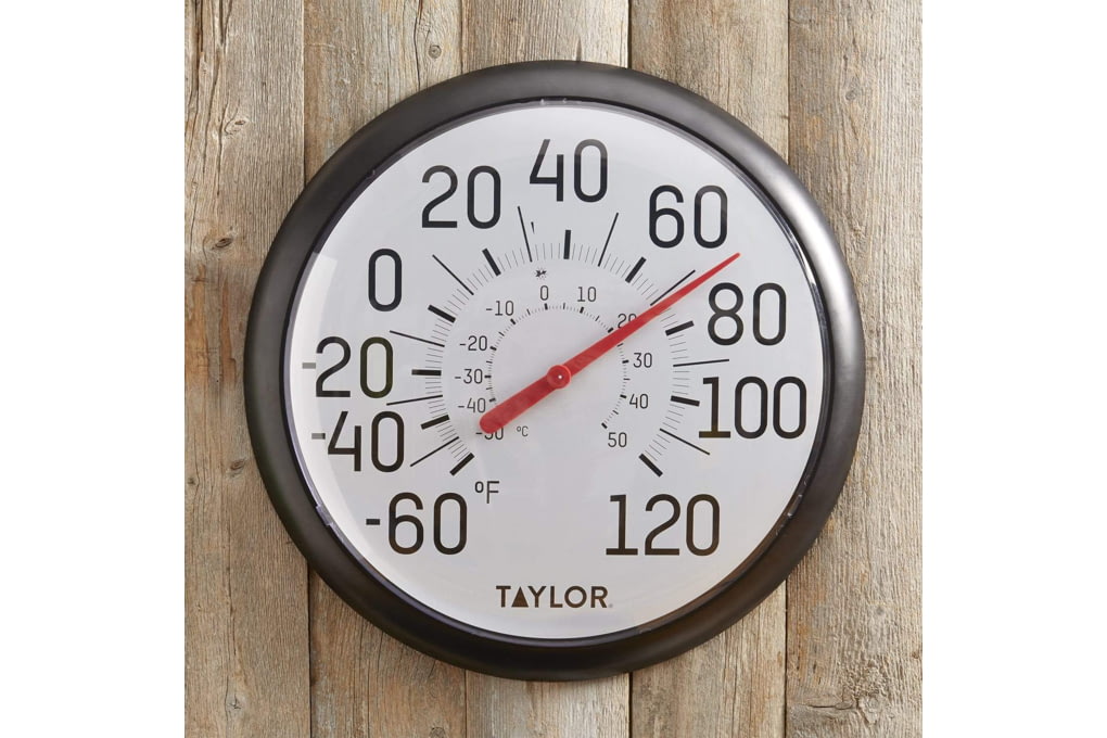 Taylor Big and Bold Dial Outdoor Thermometer, Blac-img-3