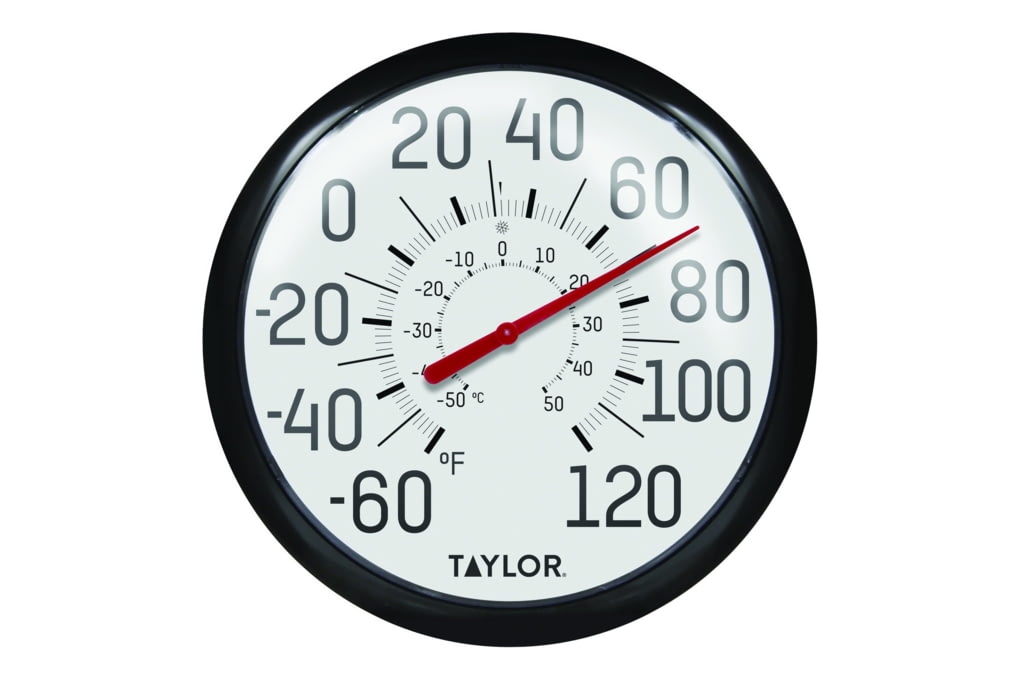 Taylor Big and Bold Dial Outdoor Thermometer, Blac-img-0