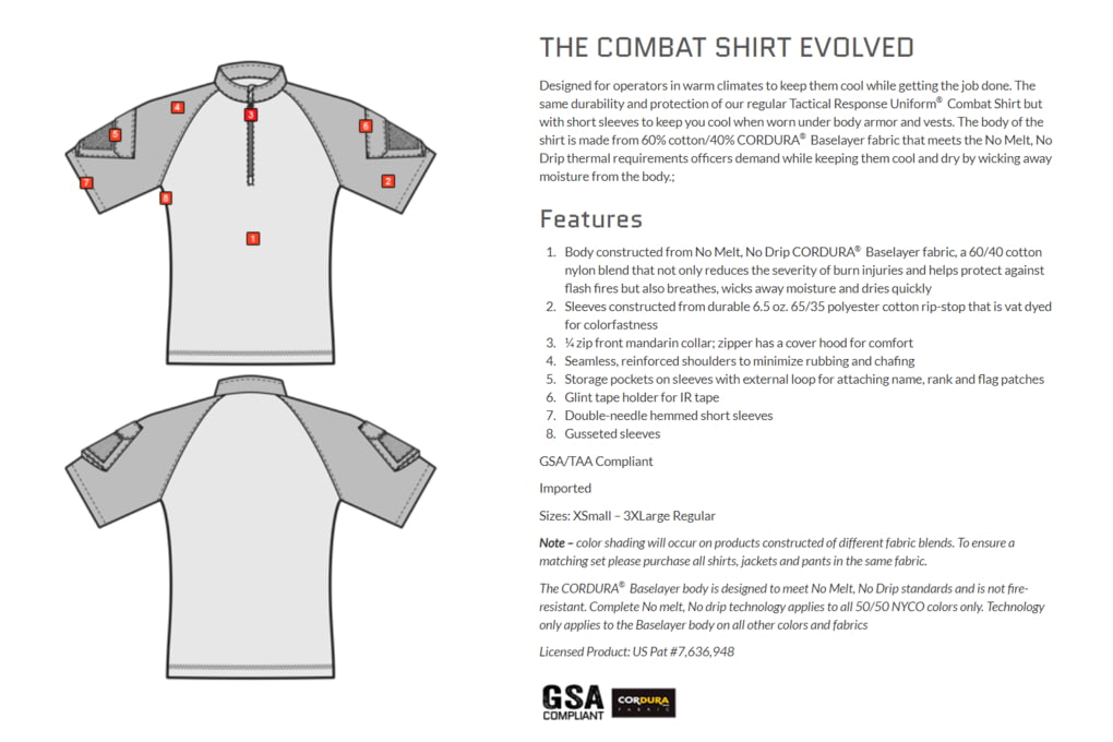 Tru-Spec Tru Short Sleeve 1/4 Zip Combat Shirt - M-img-1