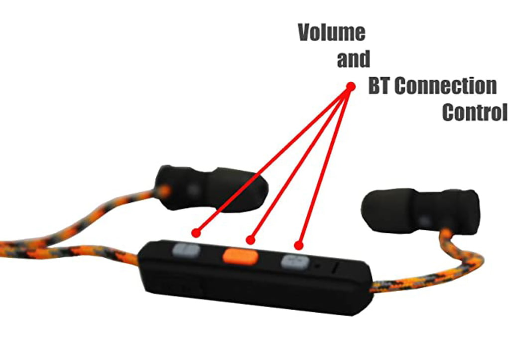 Walkers Flexible Bluetooth Neckband Ear Buds, 30 dB NRR, Orange, GWP-RP-BT-img-2