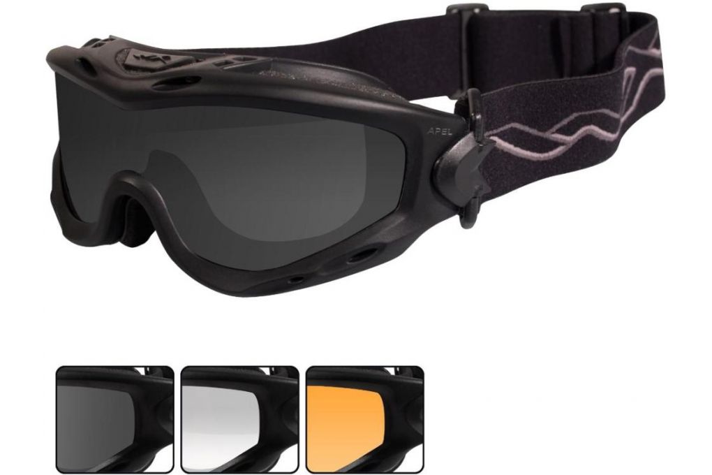 Wiley X Spear Goggle - 3 Lens - Smoke Grey,Clear,L-img-0
