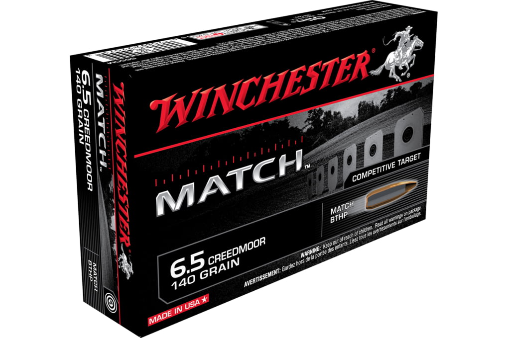 Winchester MATCH 6.5 Creedmoor 140 grain Boat Tail Rifle Ammunition