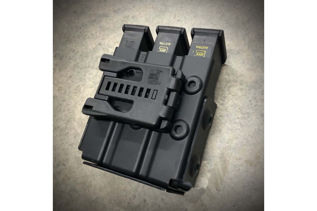 Zero9 Triple Mag Case Holster, Glock 9mm/.40ACP, Molle Loks, Plain Black-img-3