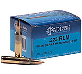 Australian Munitions ADI World Class Sierra MatchKing .223 Remington, 69 Grain, Hollow Point HP, Brass Cased, Centerfire Rifle Ammunition