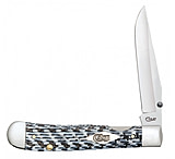 Image of Case Black &amp; White Carbon Fiber - Kickstart TrapperLock Folding Knive w/Belt Clip