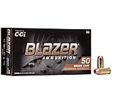 CCI Ammunition Blazer, .40 S&amp;W, 180 Grain, FMJ, Brass Case, Centerfire Pistol Ammo, 50 Rounds, 5220