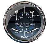Image of Faria Beede Instruments 5&quot; Multifunction Gauge Chesapeake Black w/Stainless Steel