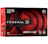 Federal Premium American Eagle Rifle 300 Blackout 150 Grain Full Metal Jacket Boat Tail Brass Cased Centerfire Rifle Ammunition, 20 Rounds, AE300BLK1
