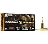 Image of Federal Premium SIERRA MATCHKinG BTHP .224 Valkyrie 90 Grain Sierra MatchKing Boat Tail Hollow Point Centerfire Rifle Ammunition
